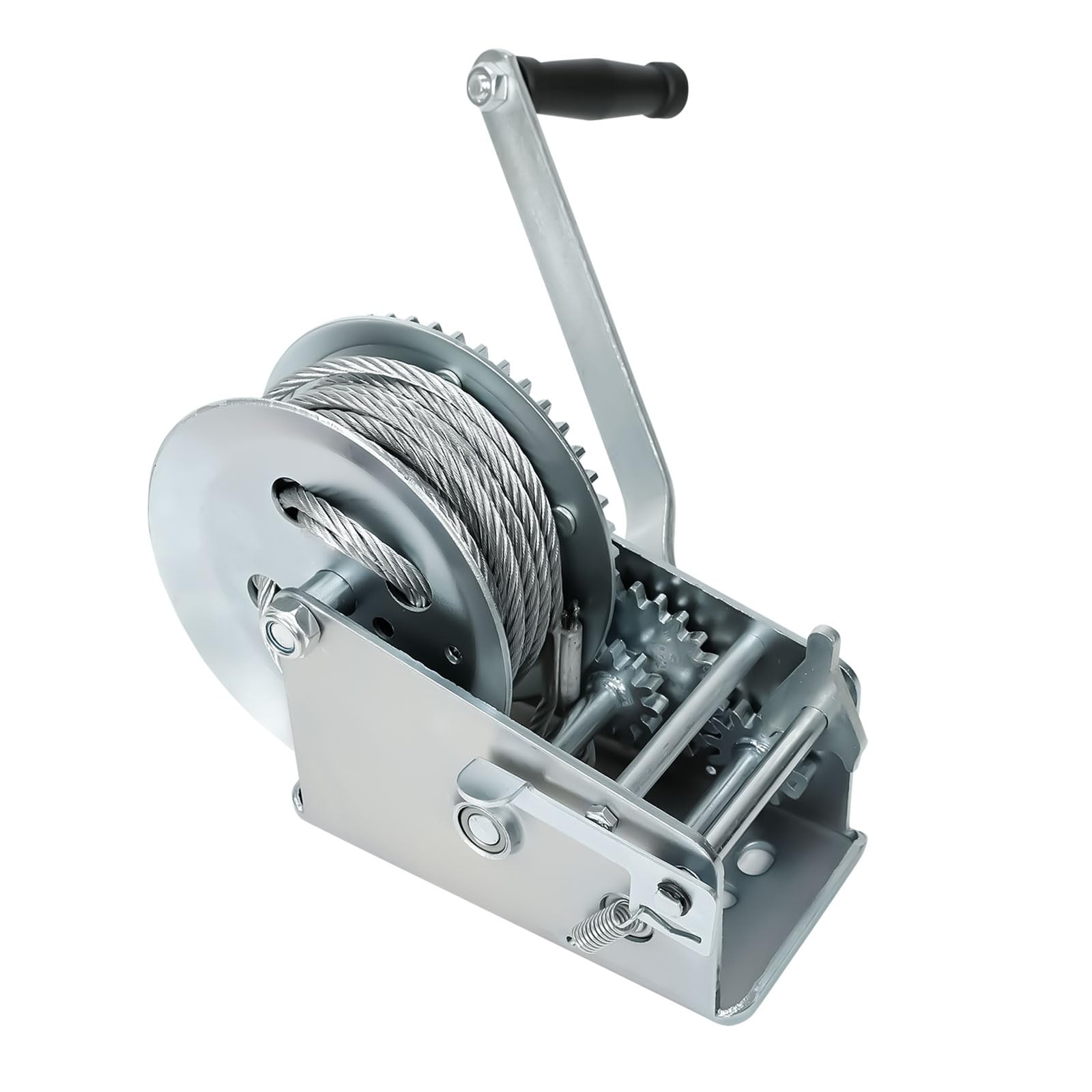 Photo 1 of BLACKHORSE-RACING 3500 lbs Hand Winch with 33FT Cable, Hardened Steel 2 Gear Manual Crank Winch for ATV RV Boat Trailer Truck Marine Winch Heavy Duty Hand Crank Winch with Hook