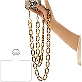 Turkalla Phone Crossbody Chain Cell Phone Lanyard,Acrylic Shouder Strap Universal Cellphone Chain Strap with Tether Patches Compatible with Most Phones Bag Purse (P)