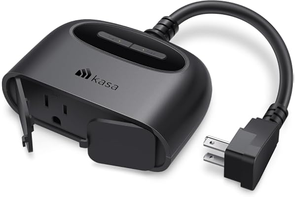 Kasa Smart Outdoor Smart Plug by TP-Link (KP400) - Smart WiFi Outlet with 2 Sockets, IP64 Waterproof, Works with Alexa and Go