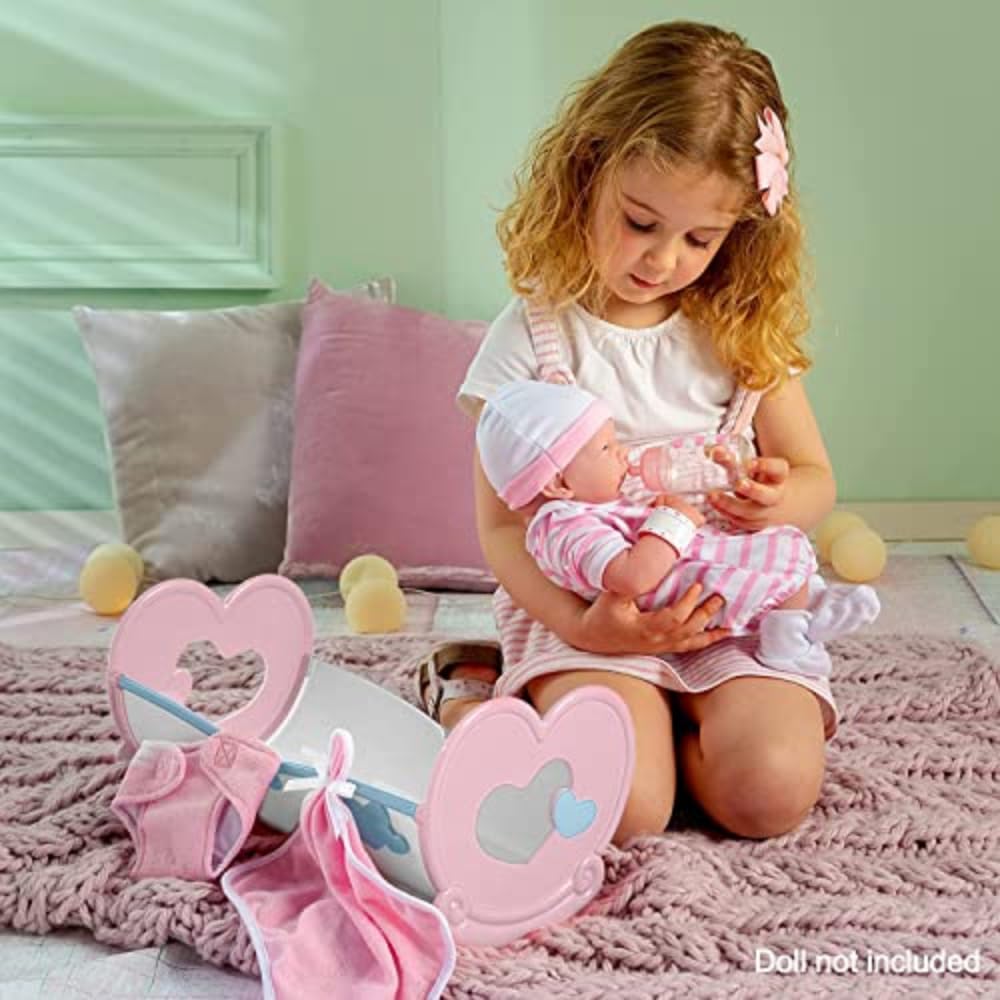 JC Toys Baby Doll Rocking Crib for Keeps Playtime! | Fits Dolls up to 15