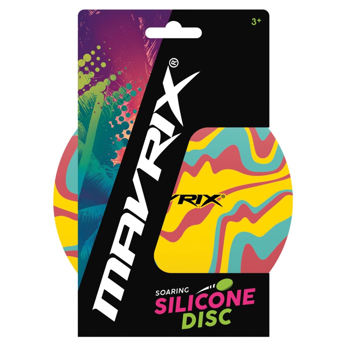 Mavrix | Silicone Disc, Sport Disc, Flying Outdoor Garden Toys, Flying Disc for Kids, Colourful Design, 14.7cm Diameter