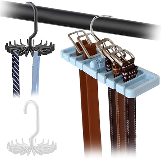 Tie Belt Hanger Rack Necktie Holder Closet Organizer Scarf Shelf Door Wall Mount