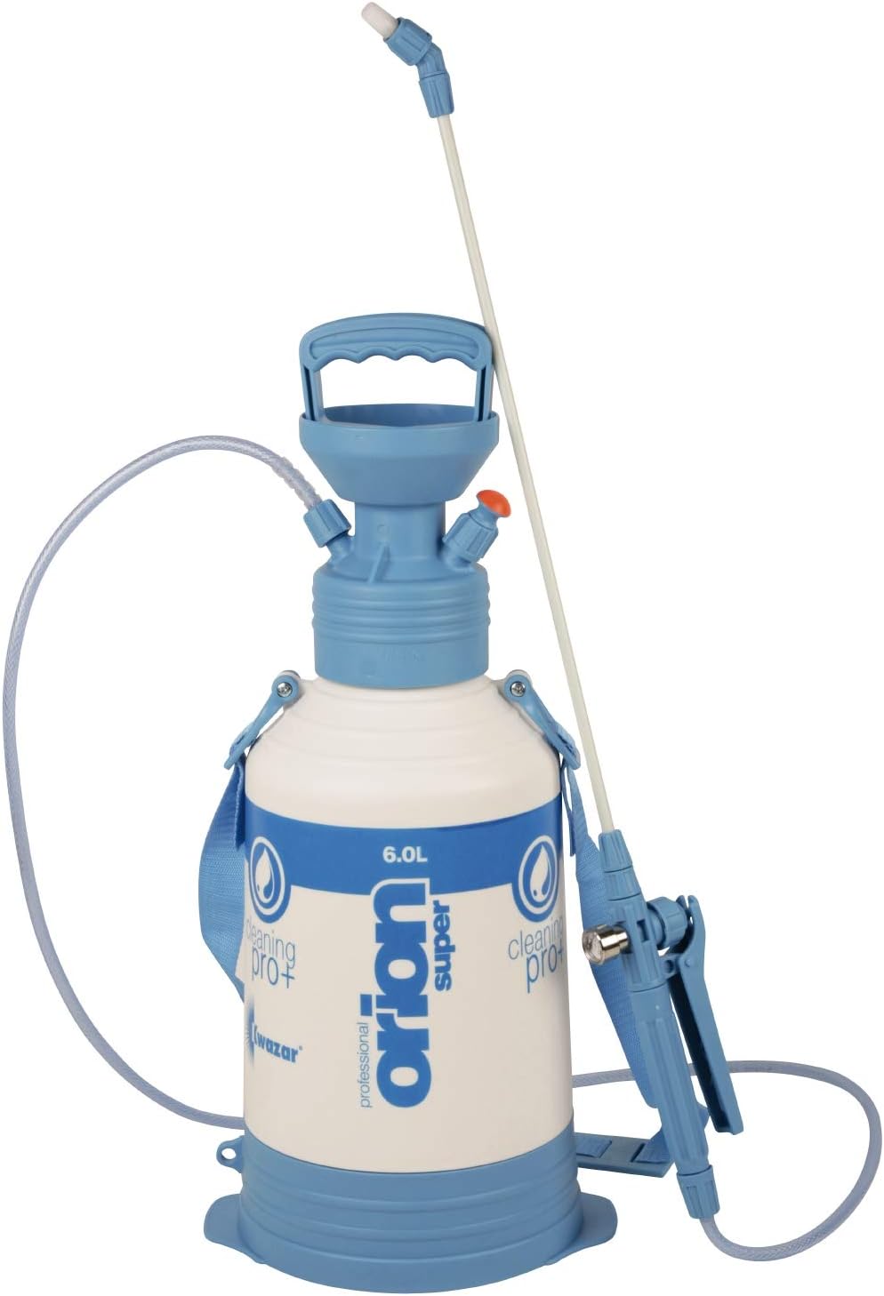 Kwazar 20010033 Industrial Pump Sprayer Pressure Sprayer with Viton Seal Orion Pro Plus 6 L 22 x 22 x 64 cm White / Blue