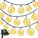 Solar String Lights Outdoor,Oak Leaf 19.7 ft 30 LED Rattan Ball LED Fairy Lights for Outdoor Garden Backyard Patio Party,Warm White, 2 Modes