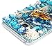 S8 Plus Case,Samsung Galaxy S8 Plus Case 3D Handmade Bling Blue Diamonds Beautiful Mermaid Sea Shells Shiny Sparkle Rhinestone Gems Crystal Clear Full Body Protection Hard PC Cover by Mavis's Diary