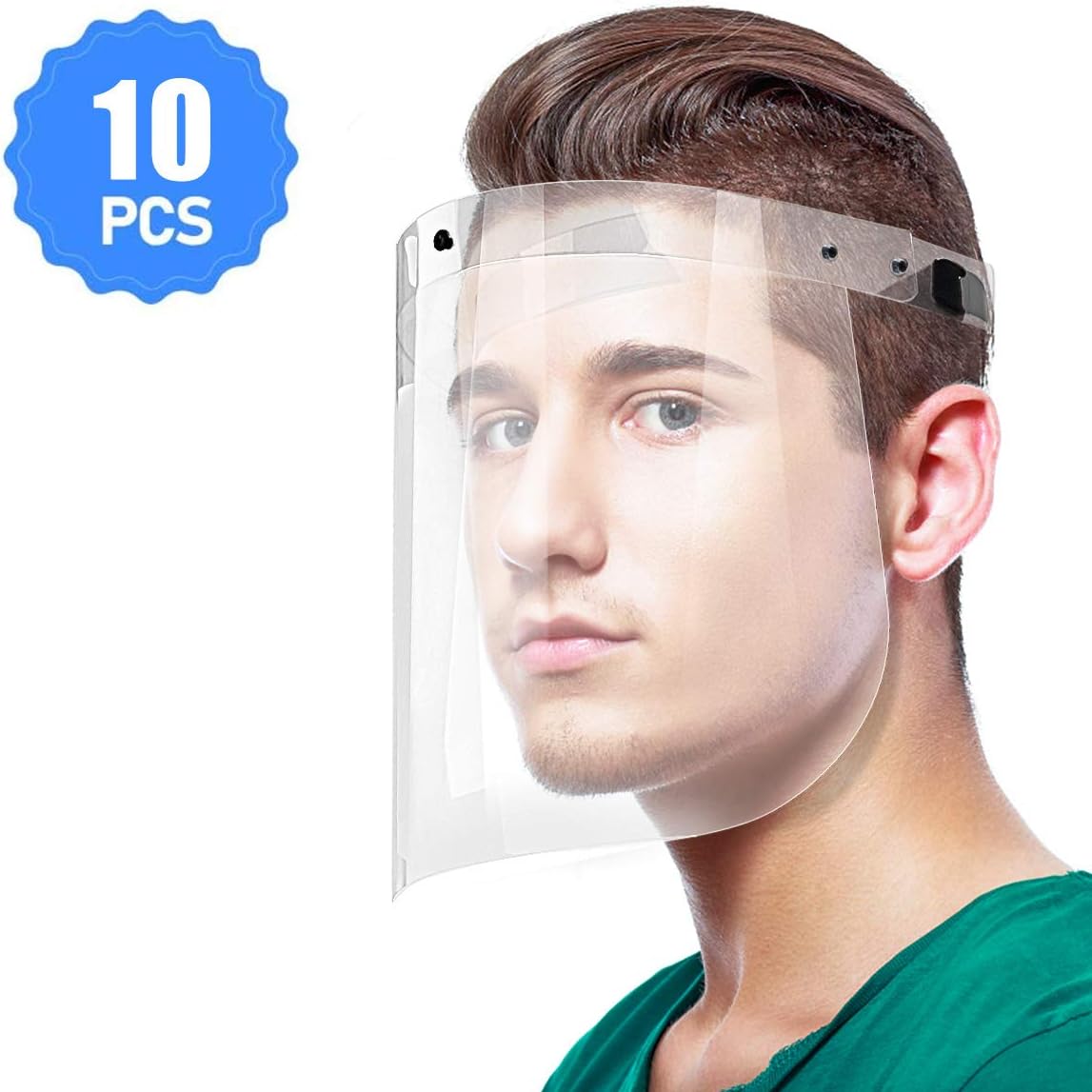 TAPCET Face Shield 10 pcs, Face Shield Full Cover, Anti Fog & Comfortable for Family Adult Children Office Workshop