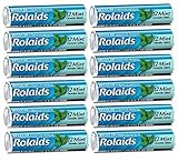 Rolaids Mint Flavor Heartburn Acid Indigestion Fast Acting Rapid Relief - 12 Rolls of 12 Antacid Chewable Tablets (144 Tablets Total)