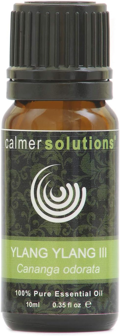 Calmer Solutions Natural Ylang Ylang Essential Oil for Diffusers, 10ml Aromatherapy Oil for Sleep Stress, Aphrodisiac
