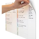 mc squares Reusable Weekly Planner Whiteboards 2-Pack. Planners cling to Stainless Steel & Glass (Any Shiny Surface) Included