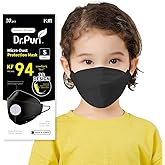 Dr.Puri [20 Pack] New Micro-Dust Protection Kids Face Premium Mask (KF94) Black Small