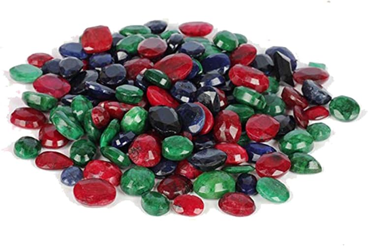 Amazon 天然ルースルビーエメラルドサファイア 約100ct 7個 ファセットルビーエメラルドサファイア ルースジェムストーン ジュエリー用 ルースストーン 通販