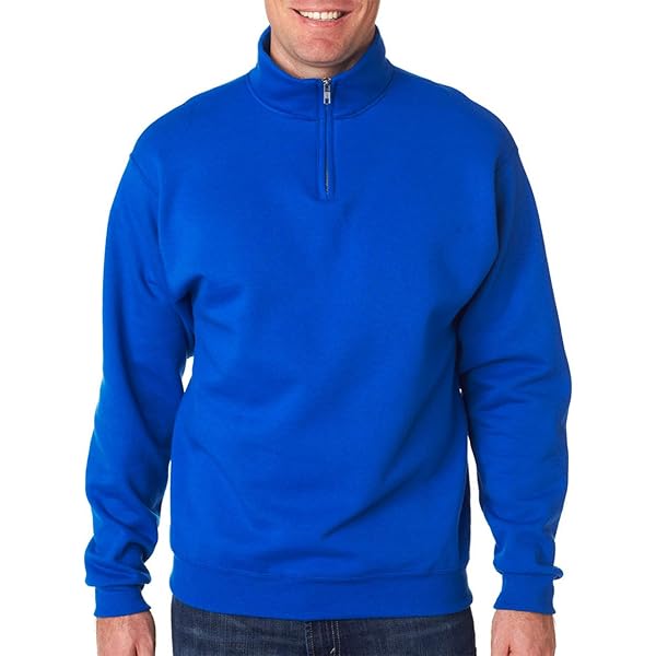 JERZEES NuBlend 1/4-Zip Cadet Collar Sweatshirt. 995M (White