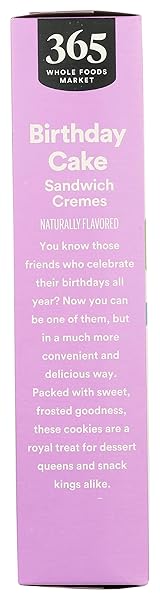 365 BY WHOLE FOODS MARKET, BIRTHDAY CAKE SANDWICH CREME, 20 OUNCE