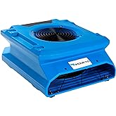 MOUNTO 1/4 HP 1200 CFM Low Profile Air Mover, 2-Speed Carpet Dryer Floor Fan with Dual GFCI Outlets, Stackable Lightweight Blower for Water Damage Restoration (Blue)