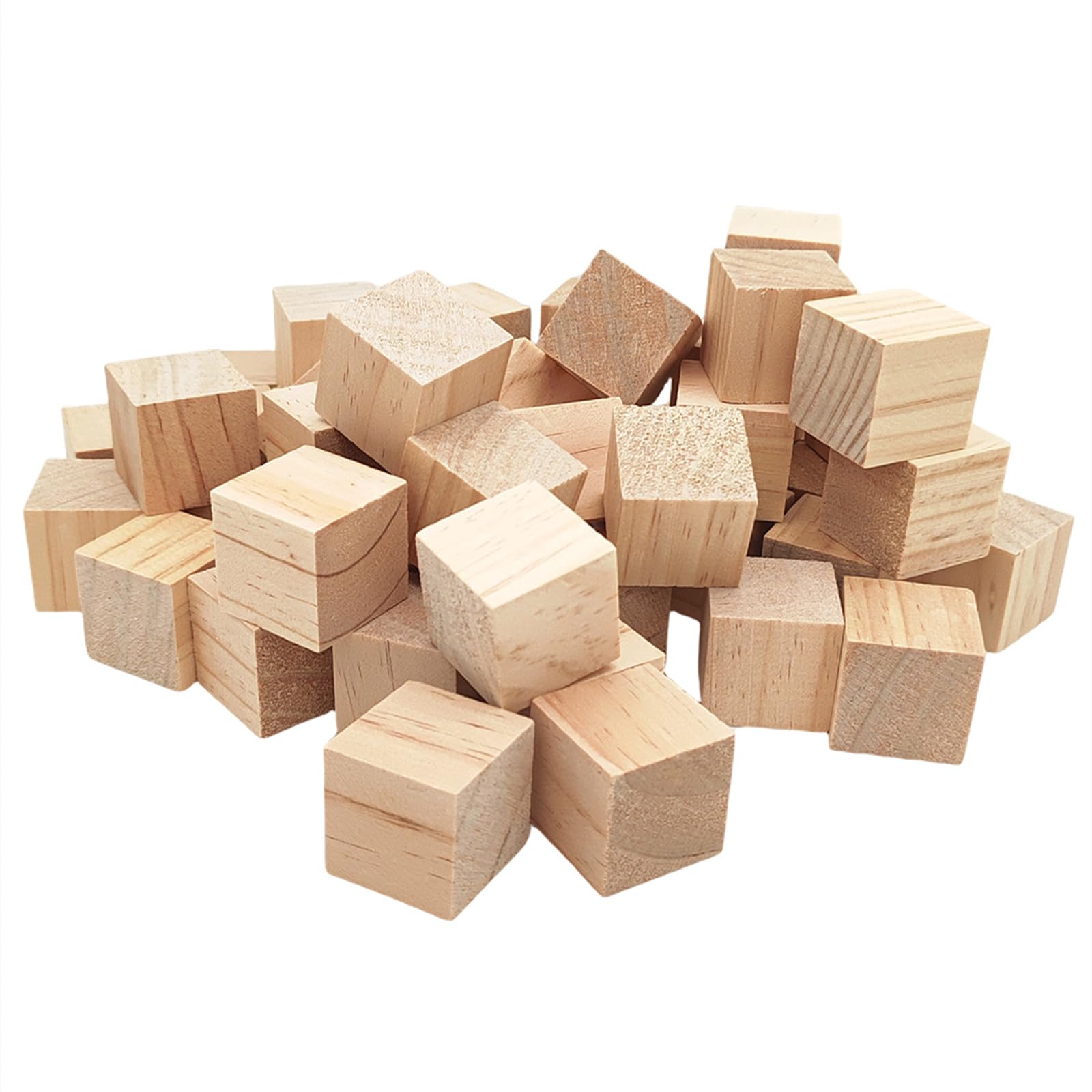 Wooden Cubes 3cm/50pcs, Unfinished Square Wood Blocks Natural Wooden Blocks for Crafts, Carving and DIY Projects โ image 1