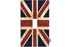 Pznen British Flag Single Toggle Switch Plates Vintage United Kingdom England UK Flag Pattern Light Switch Cover for Teen Boy Girl Room