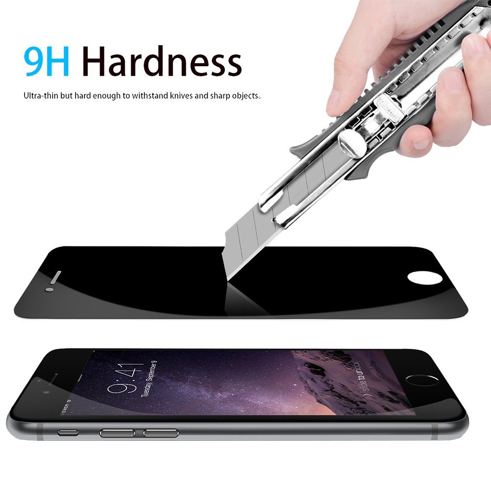 iPhone 8 Plus / 7 Plus Screen Protector Privacy Tempered Glass,[Case Friendly] Renrencoo [2 Pack] Privacy Screen Protector Anti-Spy Screen Premium Anti-Scratch/Fingerprint, Easy Install