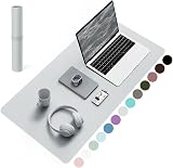 YSAGi Non-Slip Desk Pad Waterproof PVC Leather 80x40 cm Silver Grey
