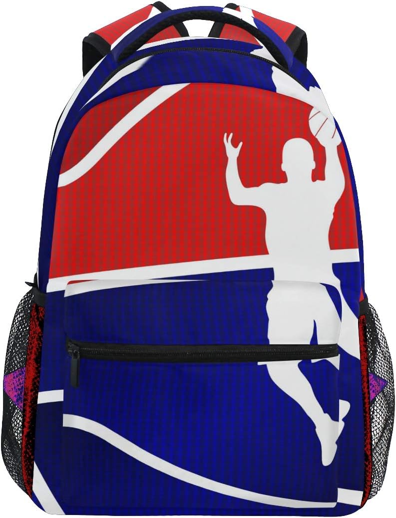 Mochila Escolar de Fondo Azul de Baloncesto para niños, niñas ...