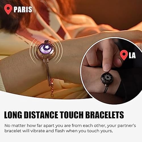 TOTWOO Touch Bracelets for Couples, Vibration & Light up for Love Couples |  Long Distance Relationship Gifts for Girlfriend Bluetooth Pairing Jewelry  in Saudi Arabia | Whizz Bracelets