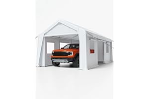 Carport 13x 20 x10 ft Heavy Duty Carport w/Roll-up Windows,Car Canopy Portable Garage w/Removable Sidewalls & Doors,Car Canop