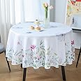 ZYAWP Tablecloth Indoor Outdoor Stain and Wrinkle Resistant Polyester Fabric Floral Table Cloth Wipe Clean Decorative Table Cover for Dining Table Buffet Party