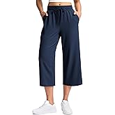 Soothfeel Women's Capri Pants Loose High Waisted Wide Leg Lightweight Travel Hiking Pants for Women Casual Summer with Pocket