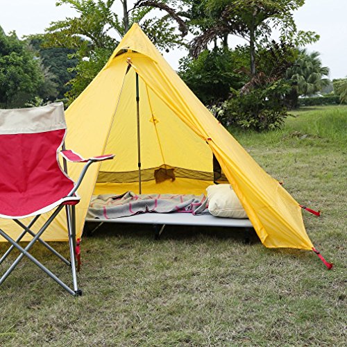 Belovedkai Ultralight Folding Tent Camping Cot Bed, Single Camp Bed Bed Travel Cot 440lbs for Camping Hiking Fishing with Free Storage Bag