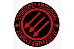 BKR GRAPHICS Sometimes Antisocial - Always Antifascist Bumper Sticker Vinyl Decal 5"