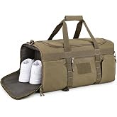 Tactical Duffle Bag with Shoe Compartment, Gym Travel Backpack, 45L | 3-in-1 Convertible Travel Duffel Backpack with Smart Storage for Shoes, Clothes and Gear for Gym, Sports and Overnight Trips