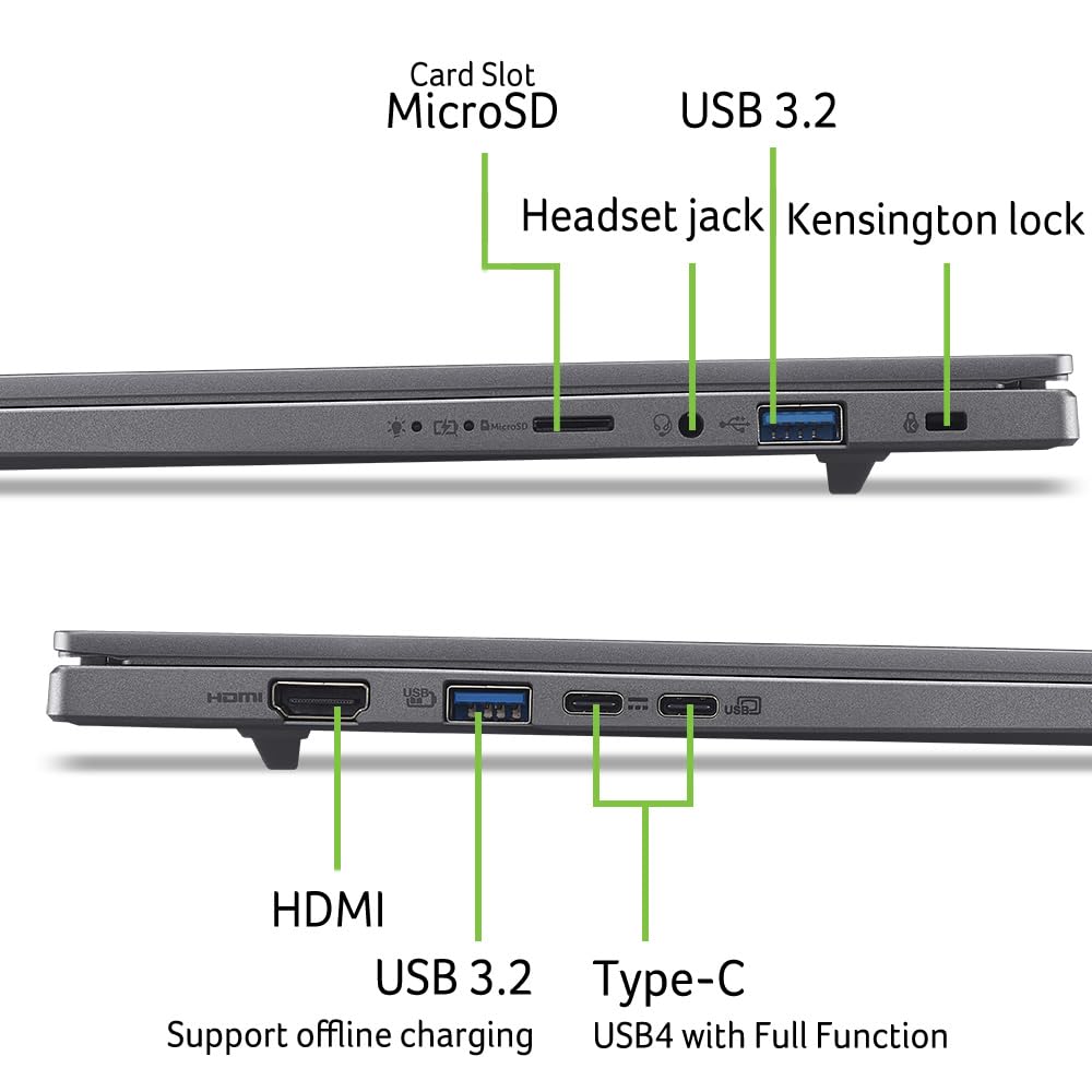 acer Aspire 16 AI OLED (A16-61M-R8RH) AI Laptop, Copilot+ PC, 16 Inch WUXGA+ OLED 120Hz Display, AMD Ryzen AI 5 340, 16 GB RAM, 512 GB SSD, AMD Radeon 840M, Windows 11, QWERTZ Keyboard, Grey 5