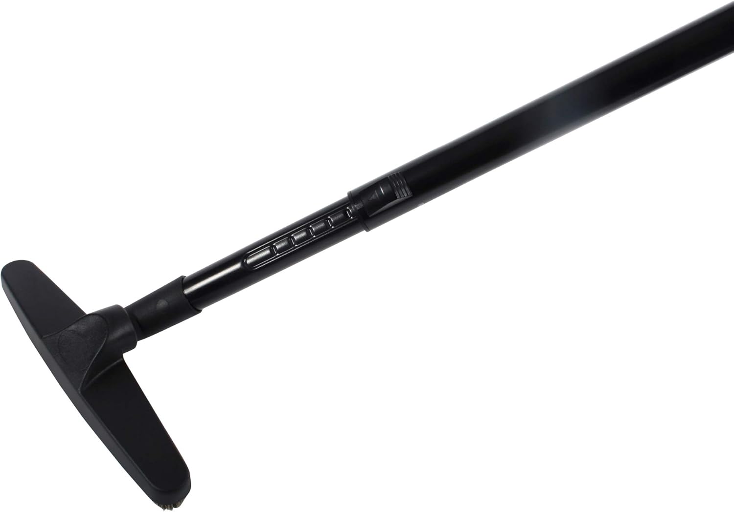 Cen-Tec Systems 95325 Aluminum Telescopic Wand and 12" Natural Fill Floor Brush Vacuum Attachment Kit, Ratchet w, Black -
