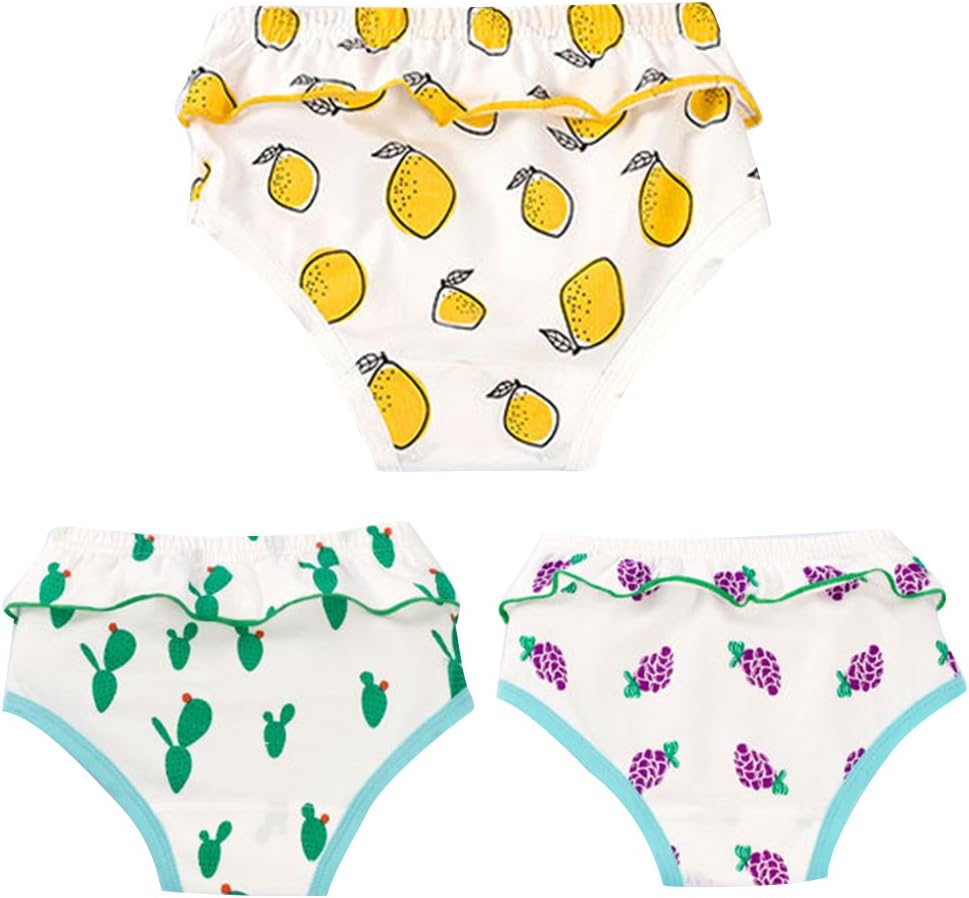 JEELINBORE Baby Girls Frilly Knickers Ruffle Panties Briefs Bloomers Diaper Cover, 3 Pack | 1-5 Years