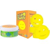 Scrub Daddy Sponges &amp; PowerPaste XL Value Pack - 4 Scrub Daddy Multipurpose Dish Sponges &amp; PowerPaste XL All-Purpose Cleaning Paste - Scratch-Free, Multi-Surface Household Cleaning Supplies Kit (5ct)