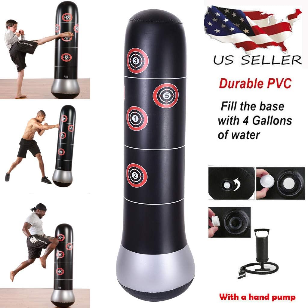 Mictiona Fitness Punching Bag, Heavy Punching Bag,Inflatable Free Standing Punching Bag,Children Fitness Play Adults De-Stress Boxing Target Bag MMA Target Bag Inflatable Punching Bag