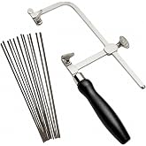 TAURISH German Style Adjustable Jewelers Saw Frame with 144 Assorted Blades | Woodworking, Jewelry Making, Craft &amp; Hobby Use