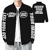 Qxatwvic Custom Jacket for Men Custom Zip Up Coat Add Text Logo Picture Personalized Zip Up Sweatshirt Personalized Coat