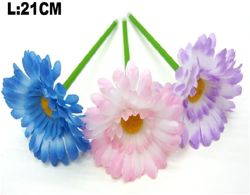 Eyesonme Lot of 12 Assorted Color Sunflowe Pens Flower Pot ink pens Daisy Pens - 7" Black Ink Pens with Flower Top Flower Tip Pens Decorated Ink Pens