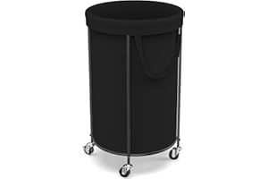 MASADI Rolling Laundry Hamper with Wheels, Black Laundry Basket Organizer, 110L Small Dirty Clothes Hamper with Removable Liner Bag for Bathroom, Bedroom Organization Storage