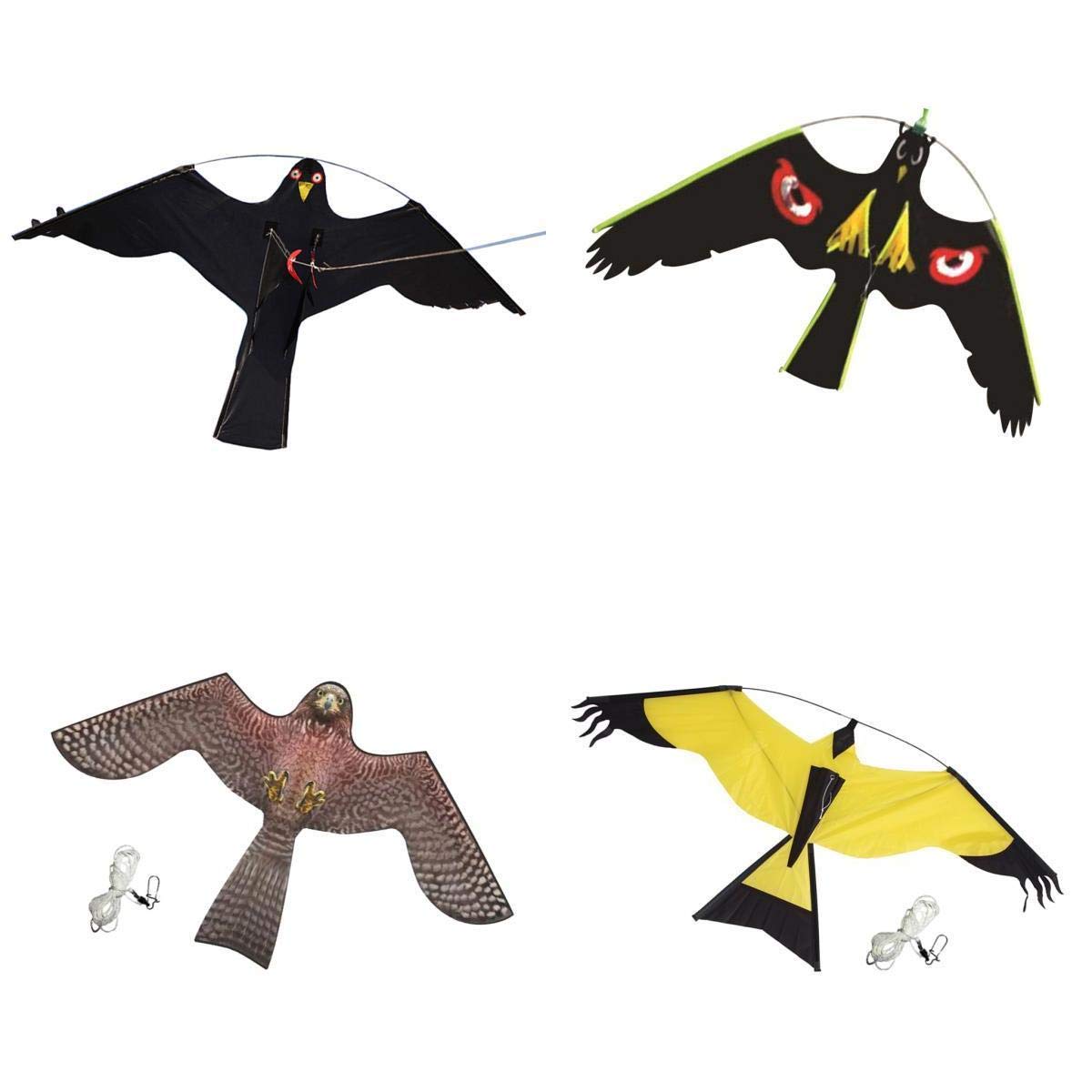joyMerit 4 PCS Crops Windsock Scarecrow Toys Large Hawk Kites, Tie it to the Tree or Other Tools and Scare the Birds Away Efficiently