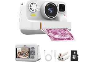 Instant Print Camera for Kids,Christmas Birthday Gifts for Girls Boys, 1080P HD Instant Digital Print Cameras for Toddler,Por