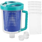 Pool Leaf Catcher Canister, in-line Leaf Canister for Pool Spa Cleaner | with Mesh Basket &amp;Skimmer Socks,Fits Suction Manual &amp; Automatic Pool Cleaners