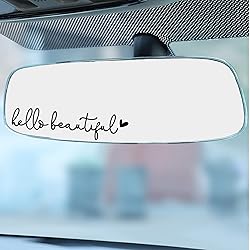 3x Hello Beautiful Rearview Mirror Decal, Vanity