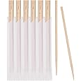 Prestee 50 Pairs Disposable Wooden Chopsticks - Individually Wrapped for Hygiene - 8-Inch Wood Chopstick - Utensils for Sushi, Noodles, and Takeout - Smooth, Splinter-Proof Design