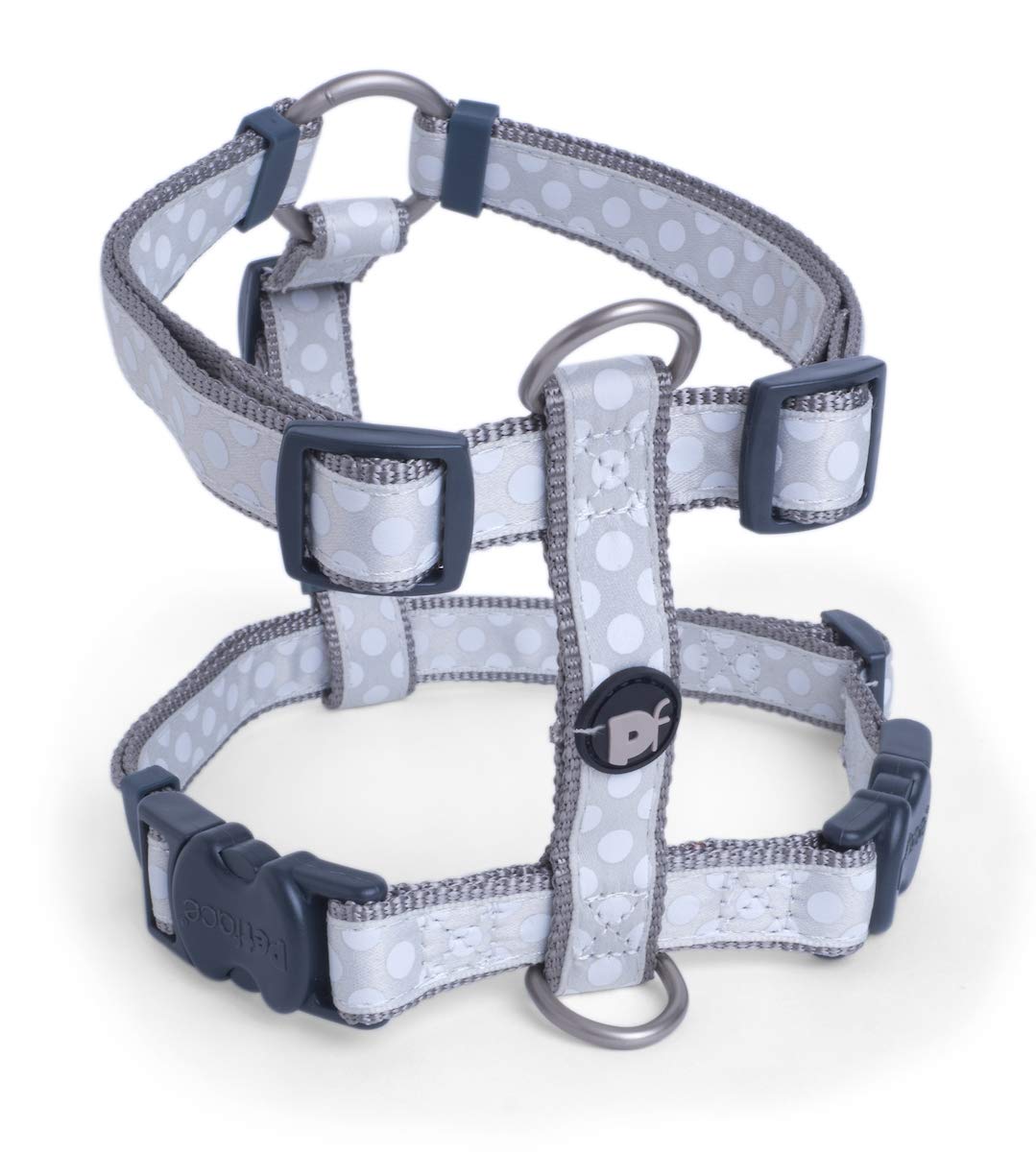 Petface Tonal Dots Dog Harness, Light Grey, Medium, M
