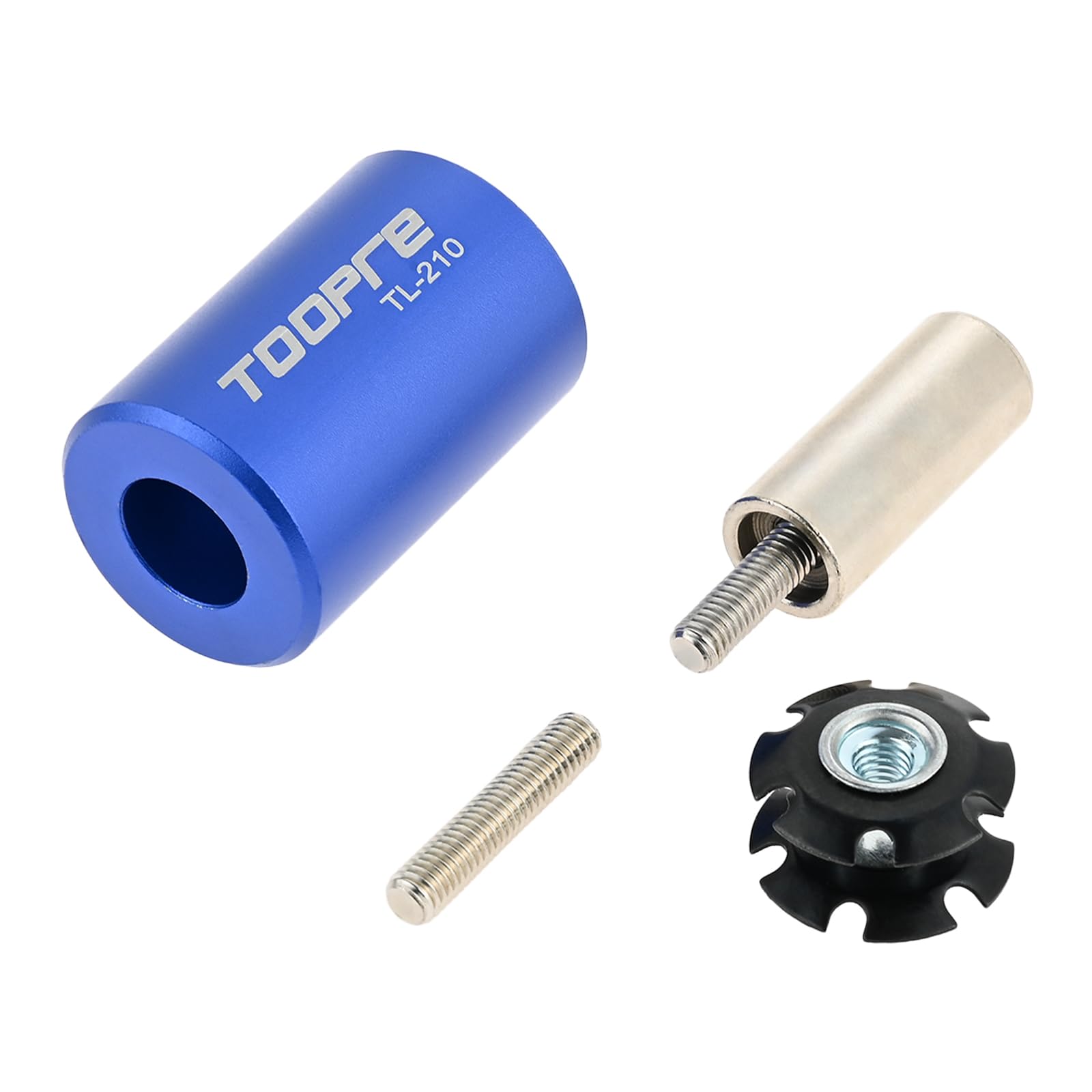 MUXSAM 4PCS Bicycle Fork Star Nut Set,Bike Headset Star Nut,Bike Fork Installer for Mountain Road Hybrid-Blue