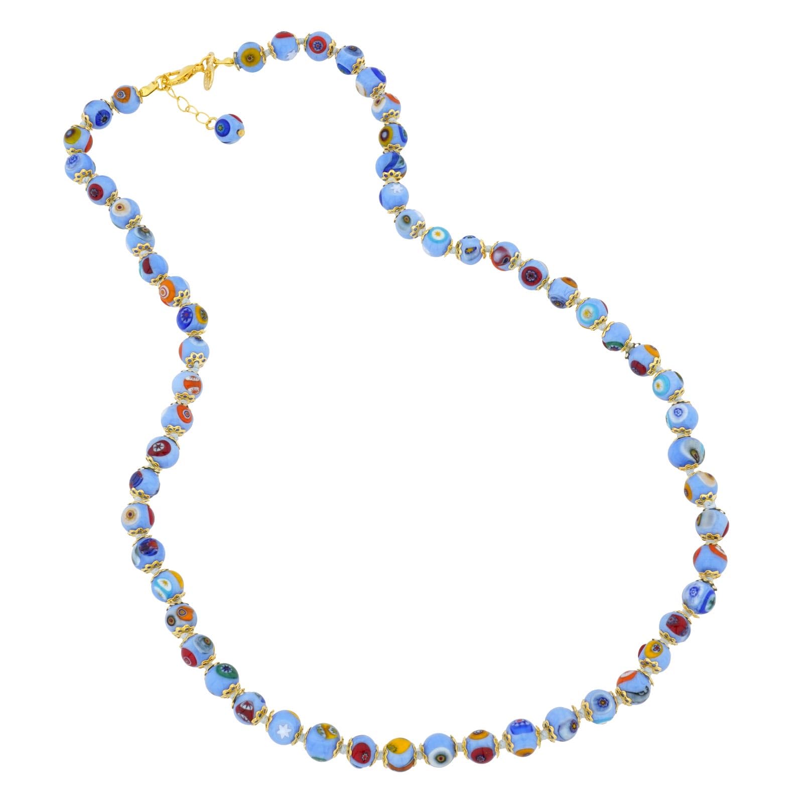 Glass Of Venice Murano Glass Mosaic Long Necklace - Periwinkle