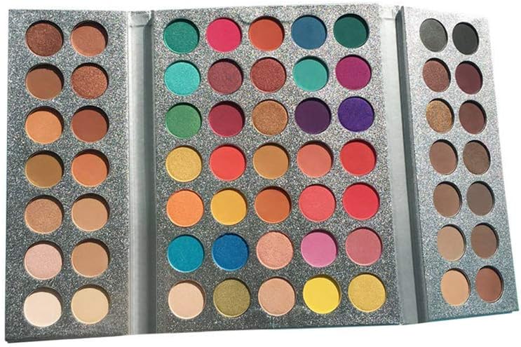 Qomomont 63 Colors Glitter Eyeshadow Palette Shimmer Ultra Pigmented Eye Shadow Powder Long Lasting Waterproof Eye Makeup Shiny Cosmetic Wedding Engagement Party