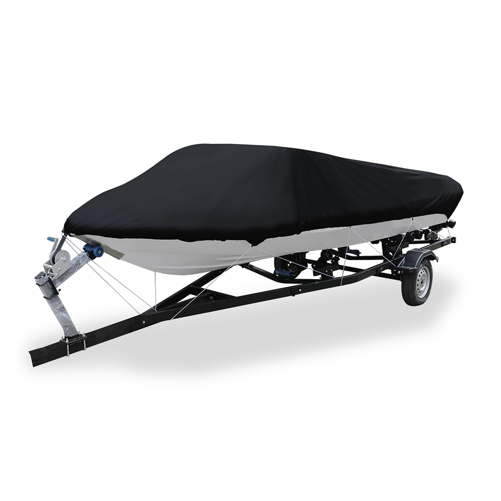 Hihaha 16-18ft 210D Trailerable Boat Cover Waterproof Fishing Speedboat Durable Material