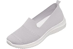 Canvas Wedge Shoes for Women Knit Mesh Lightweight Flats Comfortable Breathable Walking Running Slip-On Orthopedic Espadrille